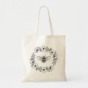 Blossom Bee Wreath Tragetasche