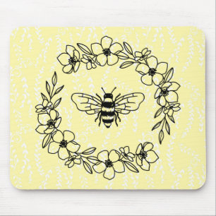 Blossom Beebenkrez Yellow Floral Mouse Pad Mousepad