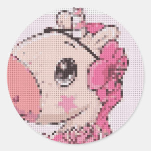 Blossom Belle Einhorn-Sticker Runder Aufkleber