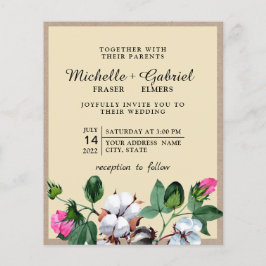 Blossom Blume aus Baumwolle. Botanische Sommerhoch Flyer