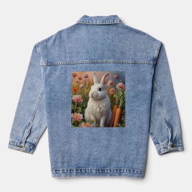 Blossom Bunny & Carotte Patch Jean Jacket (Verso)