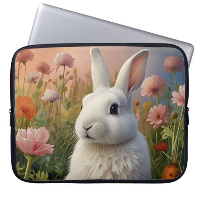 Blossom Bunny & Carrot Patch Electronics Bag Laptopschutzhülle (Vorderseite)