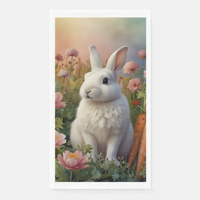 Blossom Bunny & Carrot Patch Handtücher Serviette (Vorderseite)