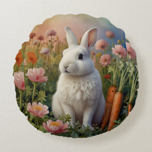 Blossom Bunny & Carrot Patch Rundkissen Rundes Kissen