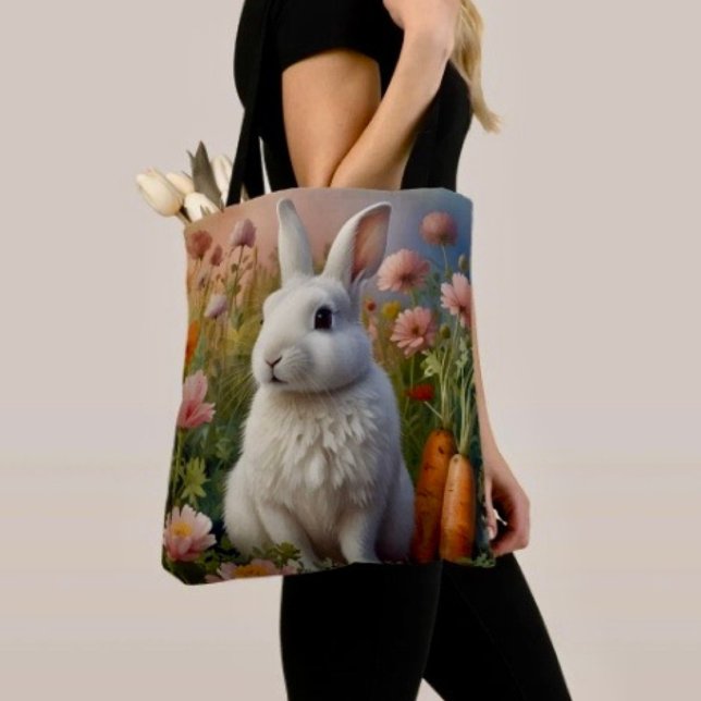 Blossom Bunny & Carrot Patch Totbeutel Tasche (Von Creator hochgeladen)