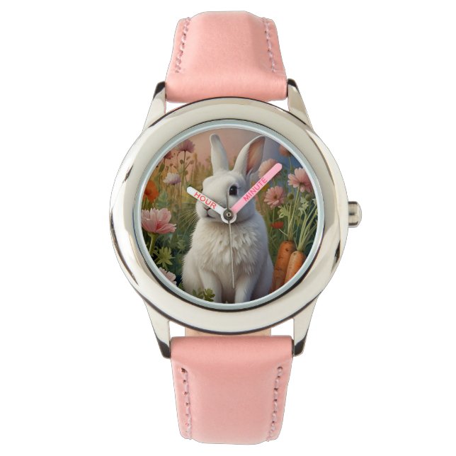 Blossom Bunny & Carrot Patch Watch Armbanduhr (Vorderseite)