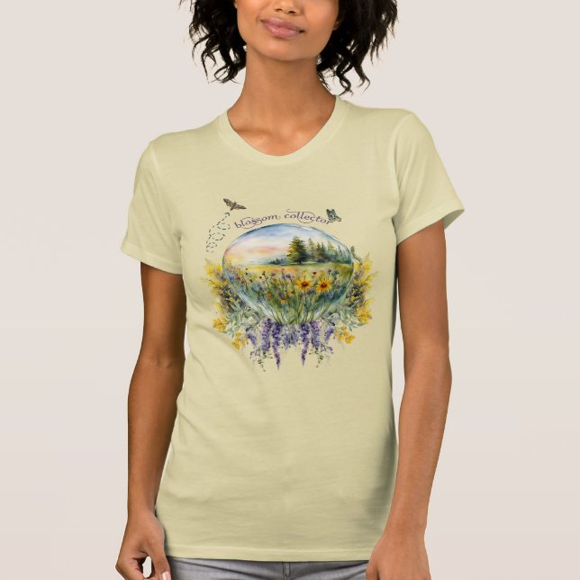 Blossom Collector Wildblume Wiese Kristallkugel T-Shirt (Vorderseite)