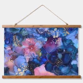 Blossom-Couture Botanical Wandteppich Mit Holzrahmen