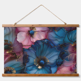 Blossom-Couture Botanical Wandteppich Mit Holzrahmen