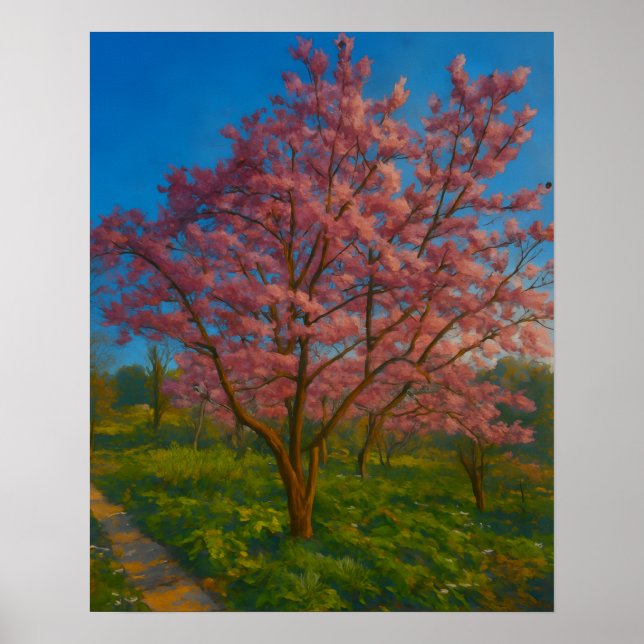 Blossom Crossroads - Frühjahrsgarten Poster (Vorne)