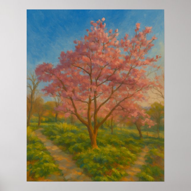 Blossom Crossroads - Frühjahrsgarten Poster (Vorne)