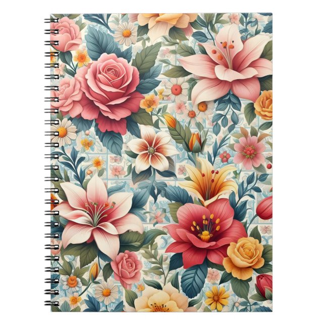 Blossom Delight Tile Journal Notizblock (Vorderseite)