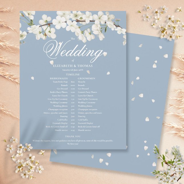 Blossom Dusty Blue Wedding Zeitplan Zeitleiste (Von Creator hochgeladen)