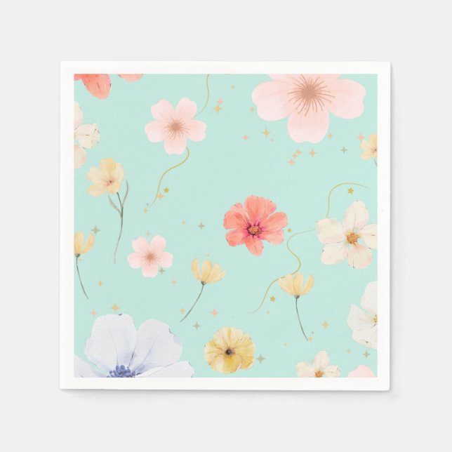 Blossom Elegance: Blumenpapier Napkins Serviette (Vorderseite)
