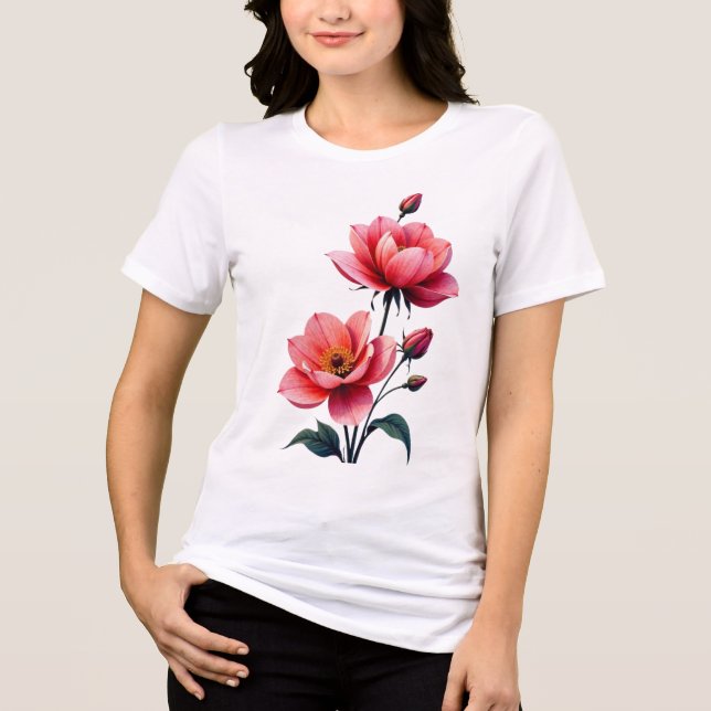 Blossom Elegance Tri-Blend Shirt (Vorderseite)