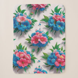 Blossom Elegante: Chic floral Muster Sherpadecke