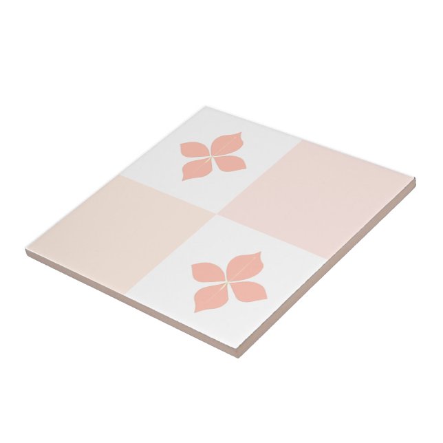 Blossom eleganter Lachs florale Fliesen Set Muster (Seite)