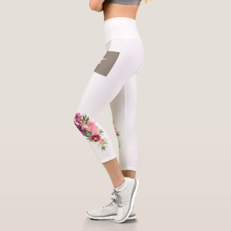 "Blossom Flow Floral Yoga Pants" Capri Leggings