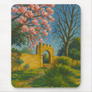 Blossom Gate - Bezaubernde Gartenmalerei Mousepad