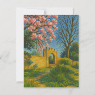 Blossom Gate - Bezaubernde Gartenmalerei Postkarte