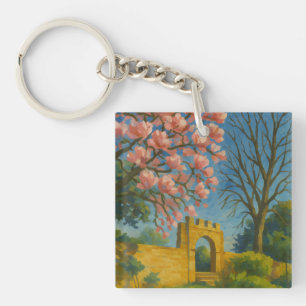 Blossom Gate - Bezaubernde Gartenmalerei Schlüsselanhänger