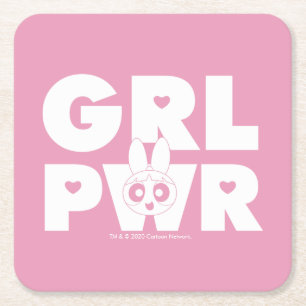 Blossom: Girl Power Rechteckiger Pappuntersetzer