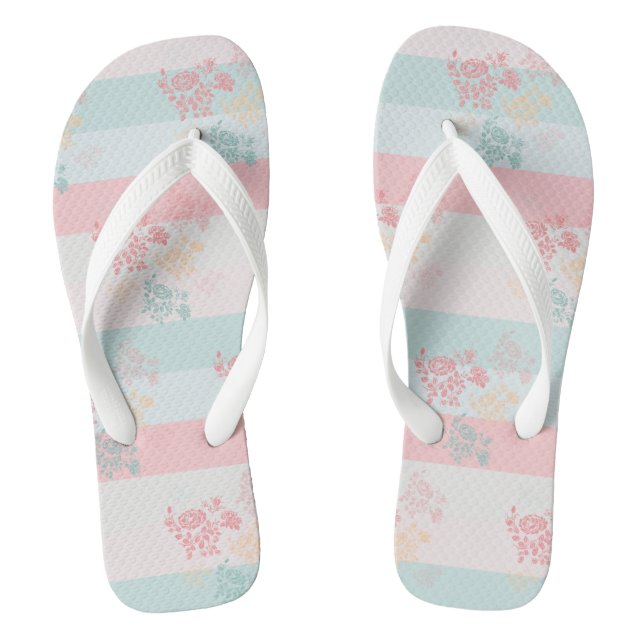 Blossom groene roze flip flops (Fußbett)