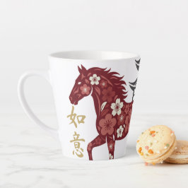 Blossom Horse Lunar Motif – Custom New Year Milchtasse