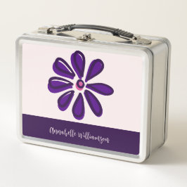 Blossom in Ihr bestes Selbst - Indische Lila Blume Metall Brotdose