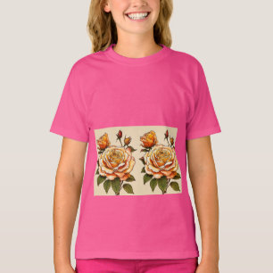 "Blossom in Style: Rose Skater Girls' T - Shirt fü
