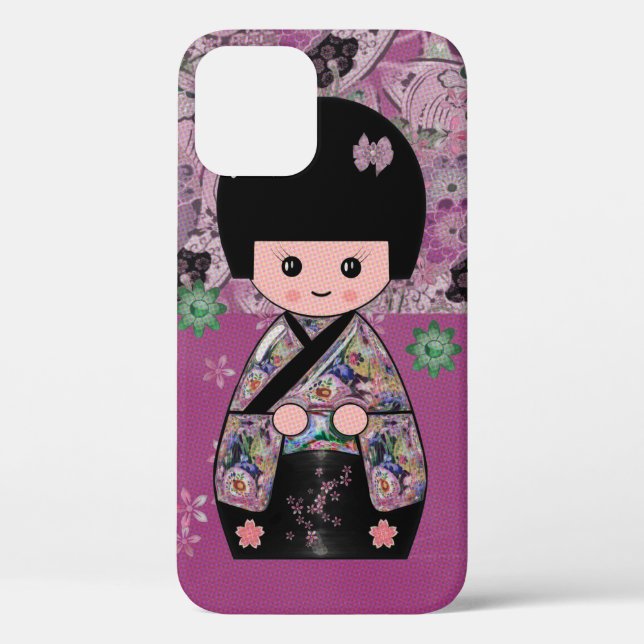 Blossom Kokeshi Case-Mate iPhone Hülle (Rückseite)