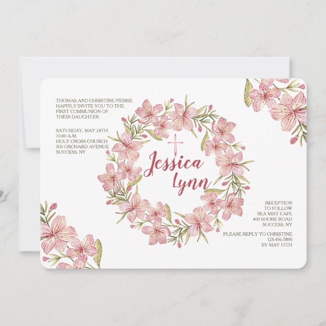 Blossom-Kranz-Einladung Einladung (Vorderseite)