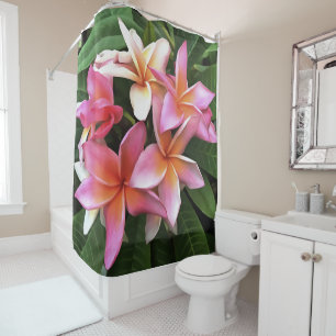 Blossom-Kranz von hellrosa Frangipani Duschvorhang