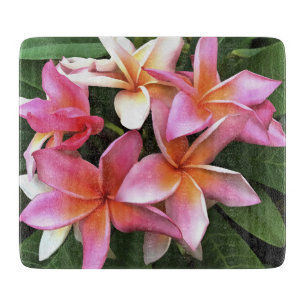 Blossom-Kranz von hellrosa Frangipani Schneidebrett
