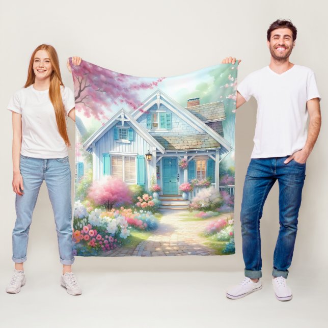 Blossom Lane Blue Cottage Garten Fleecedecke (Beispiel)