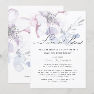 Blossom Love ist geduldig Drive Thru Brautparty Einladung