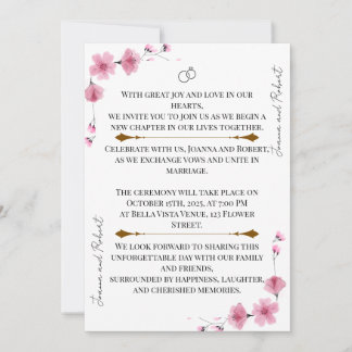 Blossom Love Wedding Invitation Einladung