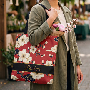 Blossom Nouveau Elegante Blumen Personalisiert Tasche