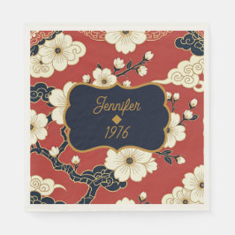 Blossom Nouveau | Elegante Florale Eigenanfertigun Serviette