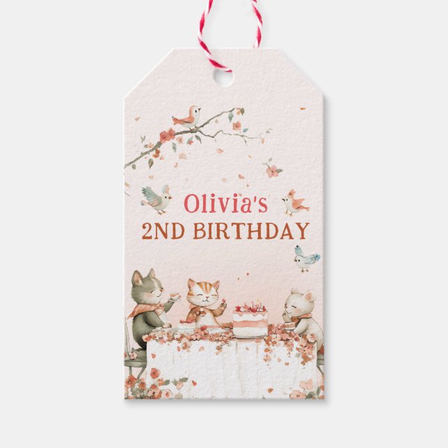 Blossom-Party mit Katzen Geschenkanhänger (Vorderseite)