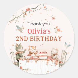 Blossom-Party mit Katzen Runder Aufkleber