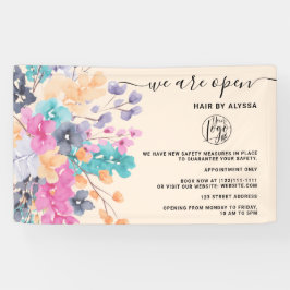 Blossom Rosa Land Blumenfarbe Wir sind offen Banner