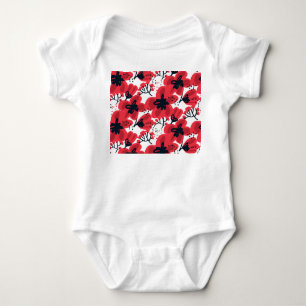 Blossom Rot: Abstraktes handGezeichnet Muster. Baby Strampler