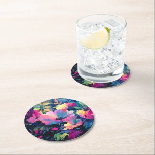 Blossom Rush Spring Blumengarten Runder Pappuntersetzer