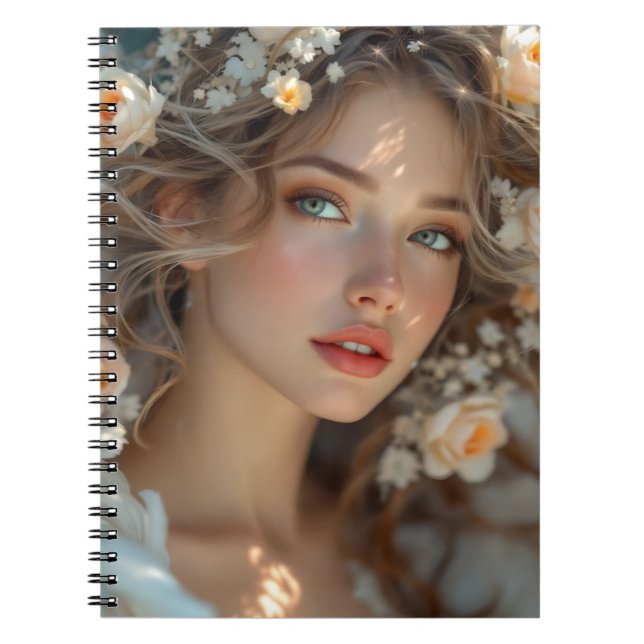 Blossom Seraph - Engel der Frühlingsgraue Notizblock (Vorderseite)