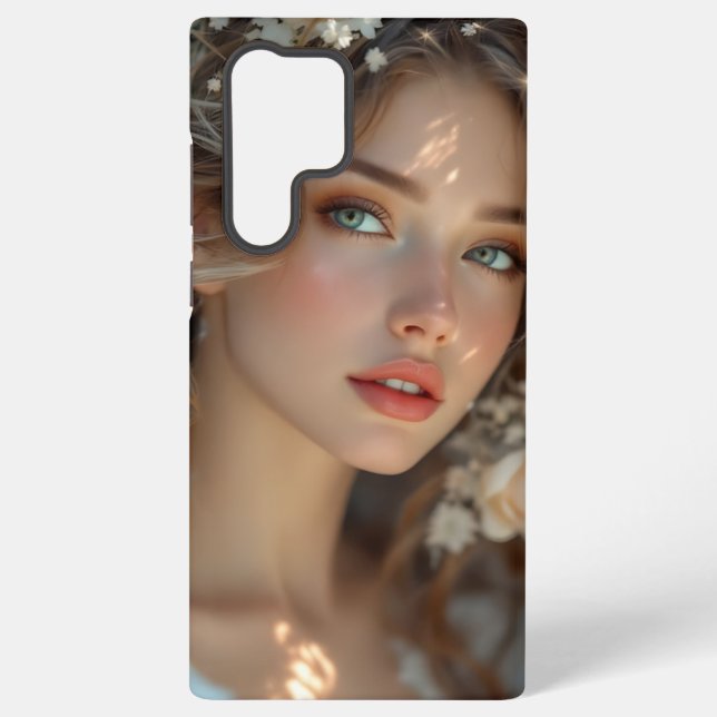 Blossom Seraph - Engel der Frühlingsgraue Samsung Galaxy Hülle (Rückseite)