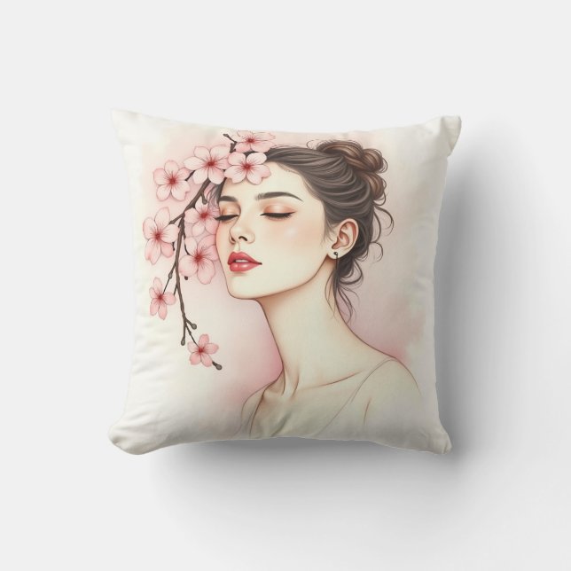 Blossom Serenity – Feminine Floral Kissen (Vorderseite)