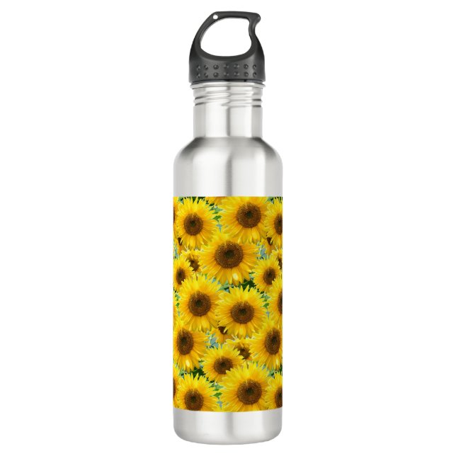 Blossom Sonnenblumen Edelstahlflasche (Vorderseite)