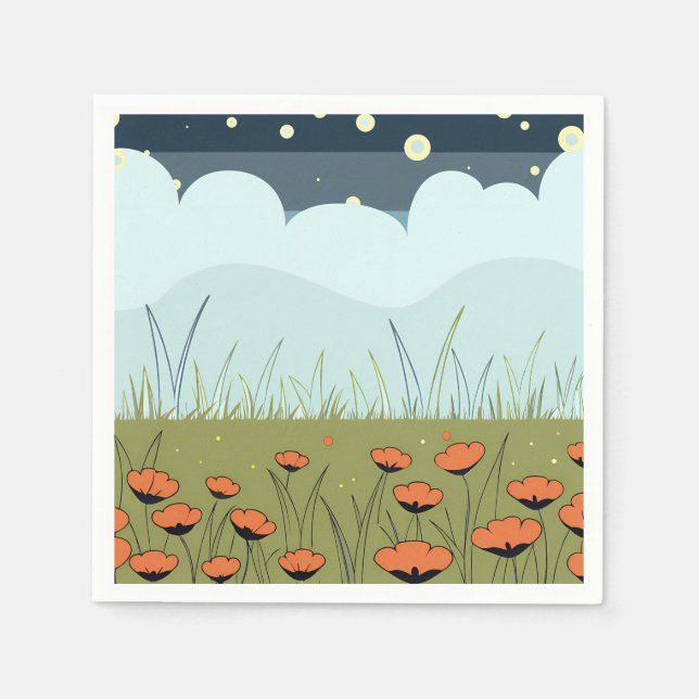 Blossom Starry Night Serviette (Vorderseite)
