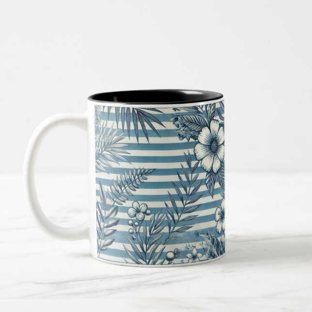 Blossom Stripes Design Café Mug (Gauche)